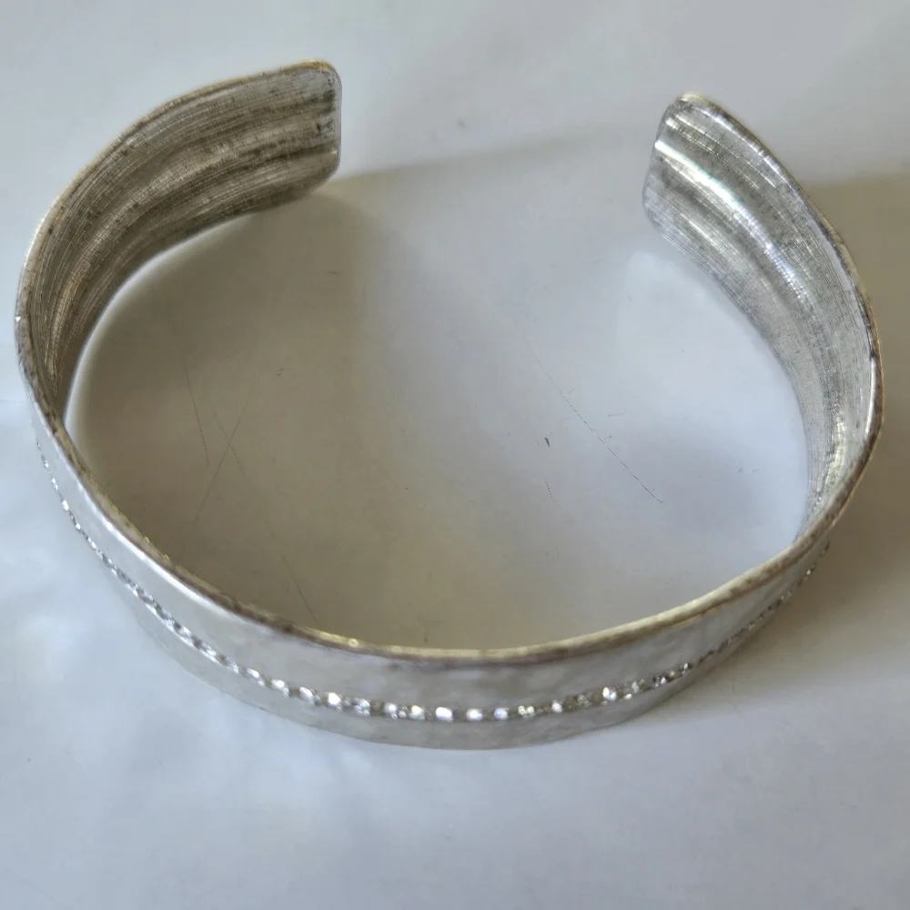 Silver & Rhinestones Bracelet Cuff
